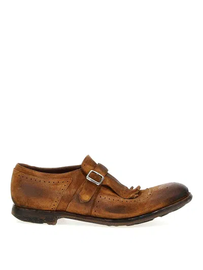 Church's Fringe Detail Distressed Finish Loafers In Brown