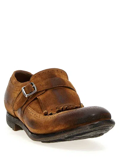 Church's Fringe Detail Distressed Finish Loafers In Brown
