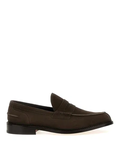 Tricker's Loafers With Round Toe And Penny Strap In Brown