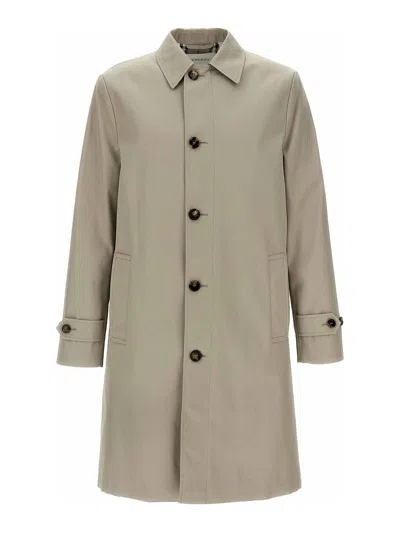 Burberry Single-breasted Medium Car Coat In Neutral