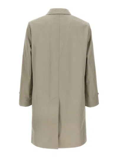 Burberry Single-breasted Medium Car Coat In Neutral
