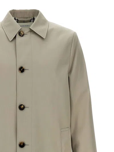 Burberry Single-breasted Medium Car Coat In Neutral