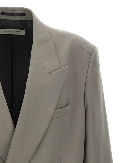 Dries Van Noten 'bishop' Blazer Featuring Notch Lapel In Gray