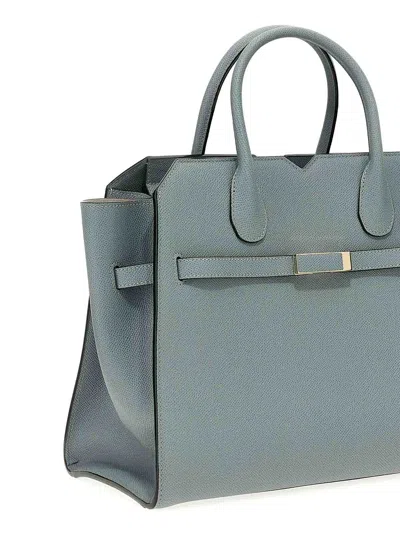 Valextra Medium Structured Handbag Metal Hardware In Gray