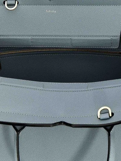 Valextra Medium Structured Handbag Metal Hardware In Gray