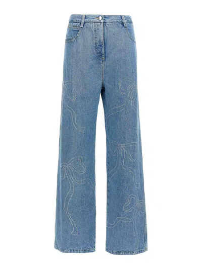 Mach&mach Crystal Ribbon Hot Fix Jeans