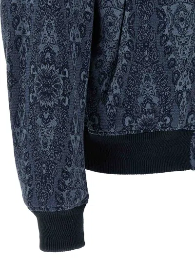 Etro Patterned Bomber Jacket With Ribbed Cuffs And Hem