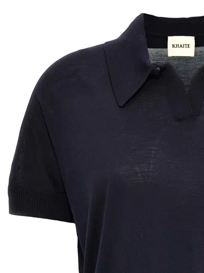 Khaite Morgane Short-sleeved Polo T-shirt In Black