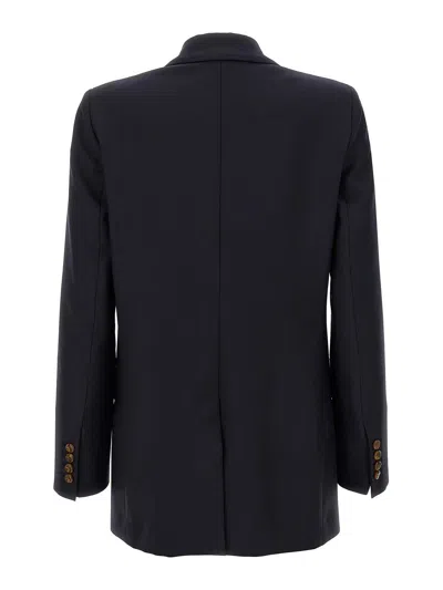 Blazé Milano Tailored Double-breasted Jacket With Pockets In Black