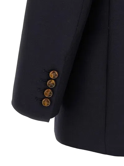 Blazé Milano Tailored Double-breasted Jacket With Pockets In Black