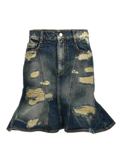 Marc Jacobs Distressed Mini Denim Skirt