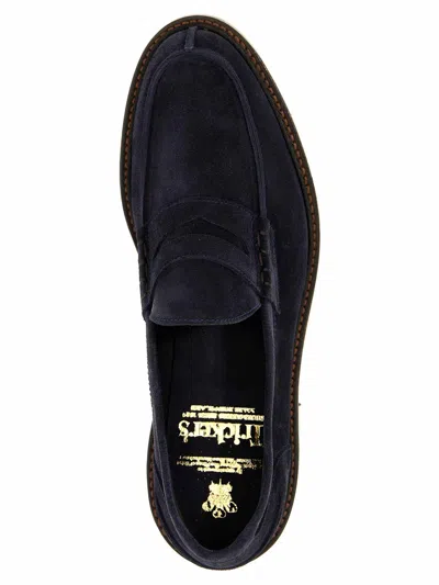 Tricker's Suede Loafers With Round Toe And Penny Strap In Black