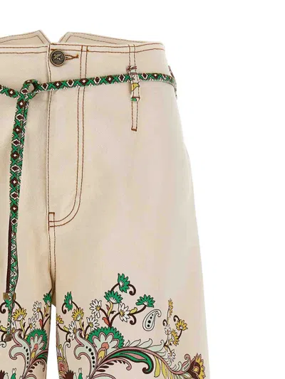 Etro Paisley Print Wide-leg Pants In Multicolour