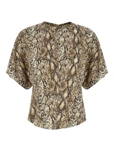 Isabel Marant 'animal Print Lightweight Top With Short Sleeves'