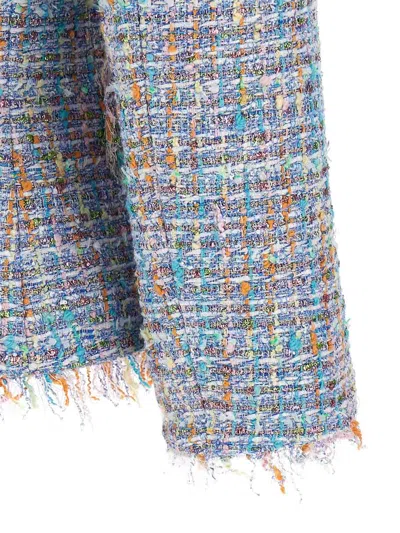 Tagliatore Shoulder Pads Fabric Blazer In Blue