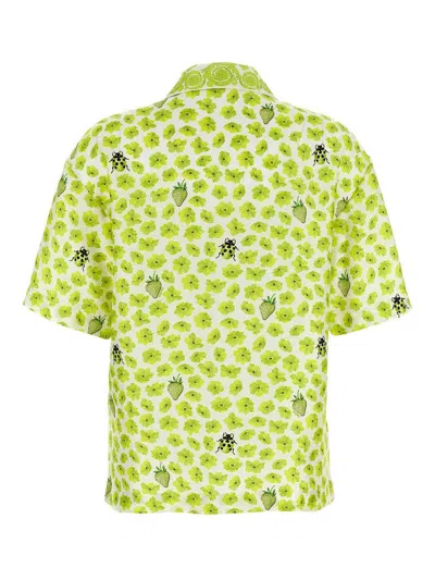 Versace Strawberry Garden Shirt In Green