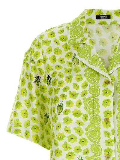 Versace Strawberry Garden Shirt In Green