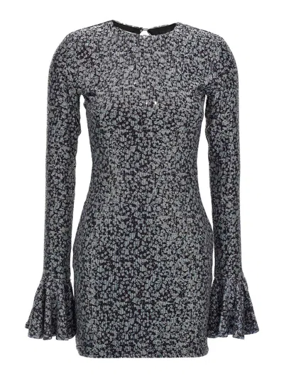 Rotate Birger Christensen 'sequin Flare Back Long Sleeve Dress'
