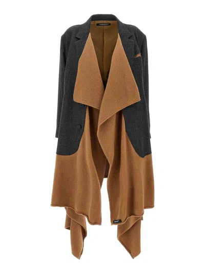 Undercover Wool Shawl Blazer In Brown