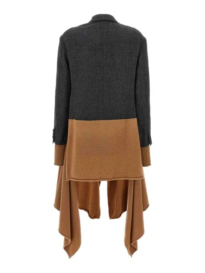 Undercover Wool Shawl Blazer In Brown