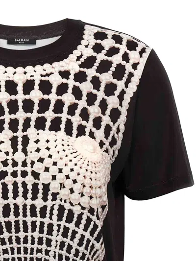 Balmain Flowing T-shirt With Trompe-l'œil Print And Embroidery