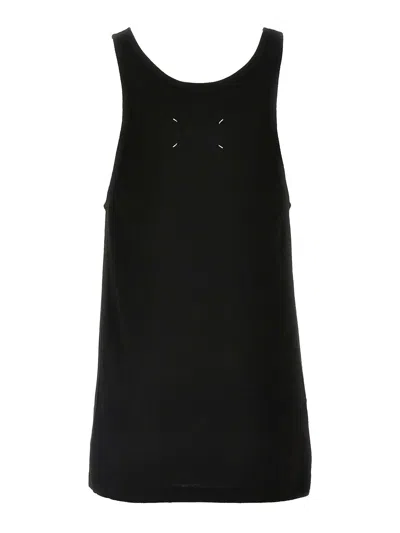Maison Margiela Sleeveless Cotton Jersey Top In Black