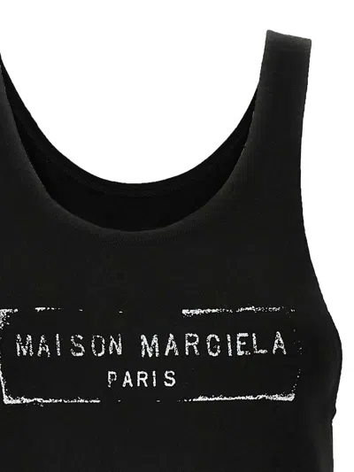 Maison Margiela Sleeveless Cotton Jersey Top In Black