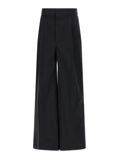 Maison Margiela Four-stitch Logo Palazzo Trousers In Black