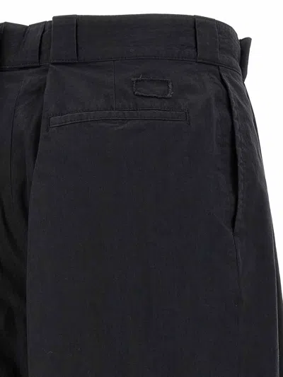 Maison Margiela Four-stitch Logo Palazzo Trousers In Black