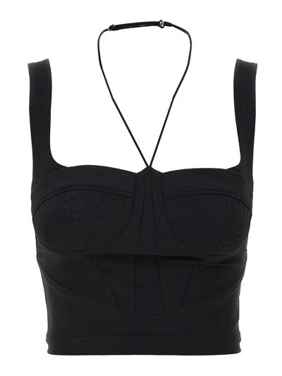 Nensi Dojaka Halter Strap Cropped Top With Structured Cups
