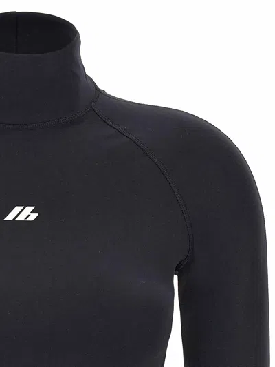 Balenciaga Activewear Logo High-neck Top In Black