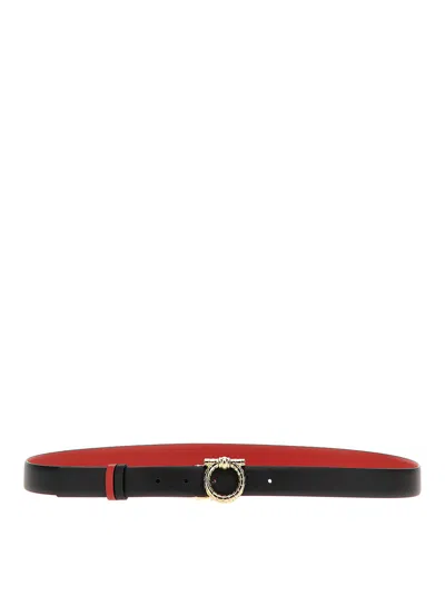 Ferragamo Black Reversible Belt