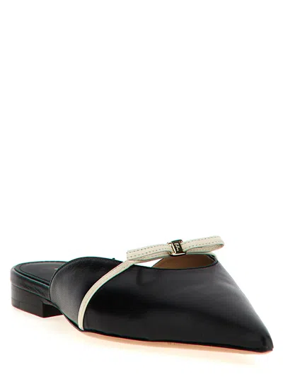 Ferragamo Giulye Mini Bow Leather Flat Mules In Multi
