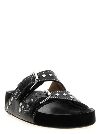 Isabel Marant Lennyo Leather Sandals In Black