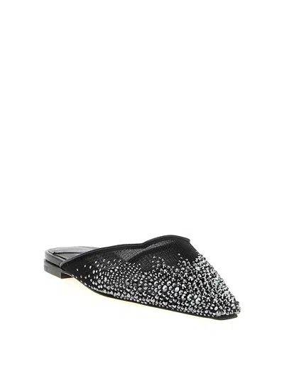 Jimmy Choo Embellished Mesh Pointed Toe Mules