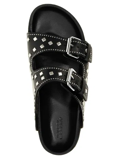 Isabel Marant Lennyo Leather Sandals In Black