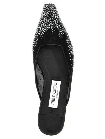 Jimmy Choo Embellished Mesh Pointed Toe Mules