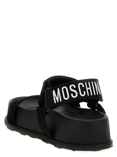 Moschino Sandal With Logo In Black