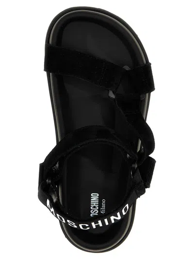 Moschino Sandal With Logo In Black