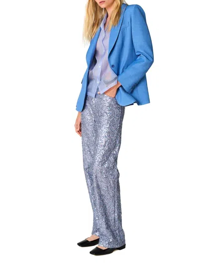 P.a.r.o.s.h Parosh Sequined Flared Blue Jeans