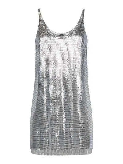 Rabanne Metallic Sleeveless Top With Spaghetti Straps And Chainmail