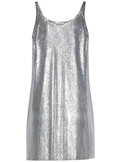 Rabanne Metallic Sleeveless Top With Spaghetti Straps And Chainmail
