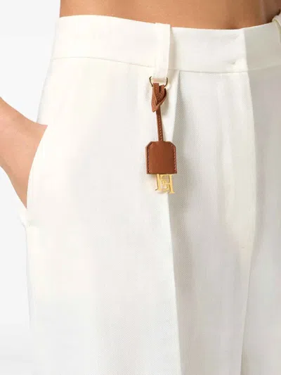 Elisabetta Franchi Linen Blend High-waisted Wide-leg Trousers