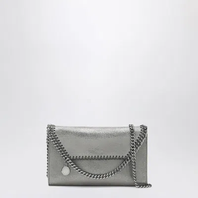 Stella Mccartney Gray Falabella Wallet With Shoulder Strap