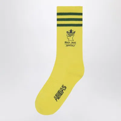 Adidas X Brain Dead Yellow Socks With Logo