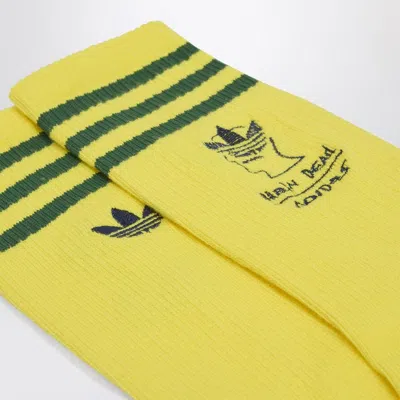 Adidas X Brain Dead Yellow Socks With Logo