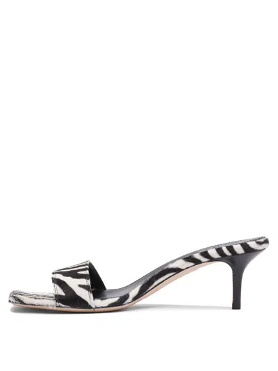Aeyde Open Toe Kitten Heel Zebra Pattern Sandals