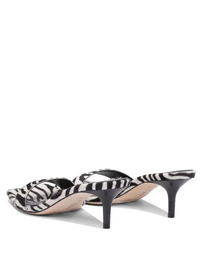 Aeyde Open Toe Kitten Heel Zebra Pattern Sandals