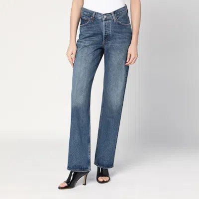Agolde Blue Jeans With A Faded Effect In Blended Regenerated Denim