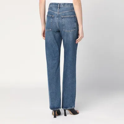Agolde Blue Jeans With A Faded Effect In Blended Regenerated Denim